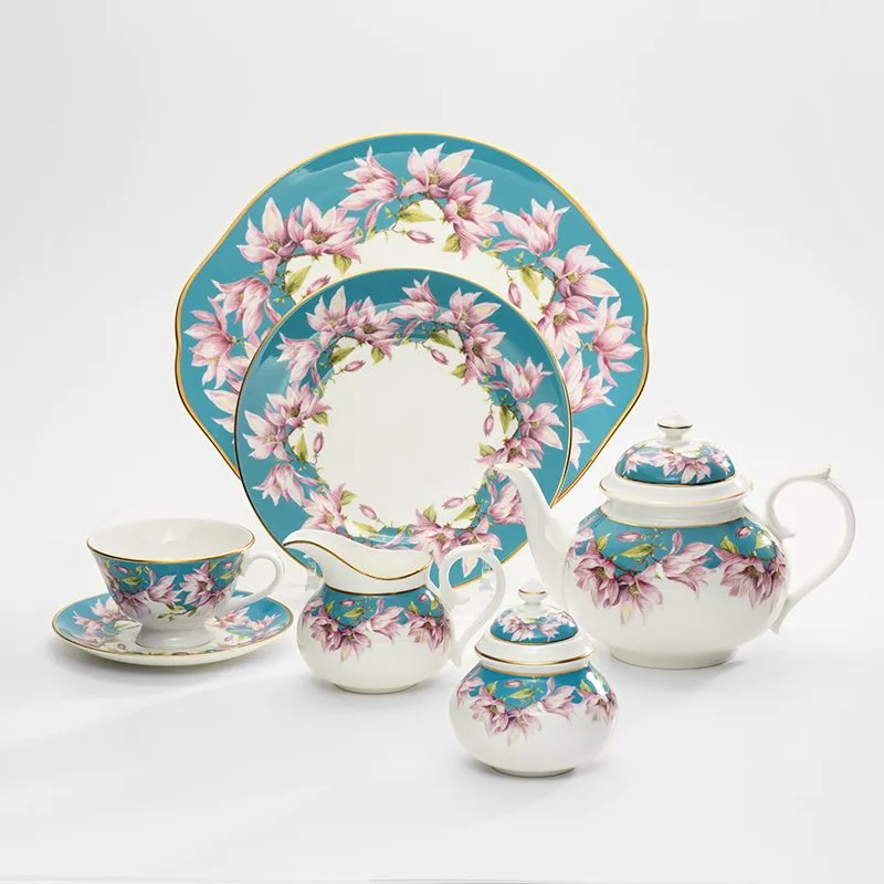 Plates, Cups, Milk Juge Teapot Set